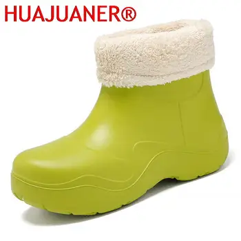 HUAJUANER 5 spalvų žieminiai aukštakulniai batai moterims Super lengvas madingas vandeniui atsparus Zapatos De Mujer Lauke nauji pliušiniai moteriški sniego batai