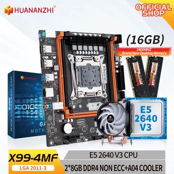 HUANANZHI X99 4MF X99 pagrindinės plokštės kombinuoto rinkinio rinkinys su Intel XEON E5 2640 v3 su 2*8G DDR4 NON-ECC su A04 aušintuvu