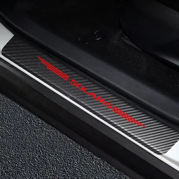 Hyundai 1 2 Solaris anglies pluošto lipdukai Paster Anti Scratch Cover Car Door Sills lipdukai Auto Door Threshold Guard