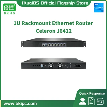 IKuaiOS 1U stovo laikiklis Ethernet įrenginys maršrutizatoriaus ugniasienei Celeron J6412 i226 6x2.5GbE suderinamas su Pfsense MikrotikOS 1493NP
