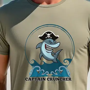 Juokingi ryklio marškinėliai Sassy Week Captain Cruncher Sarkastiškas meilužiui