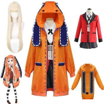 Kakegurui Yomotsuki Runa Cosplay kostiuminis paltas Jk Mokyklos mergaičių uniforminis švarkas su gobtuvu Helovino karnavalo drabužiai