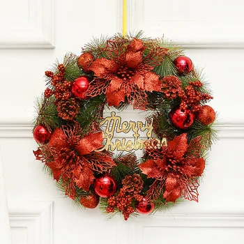 kalėdinė dekoracija 35 cm kalėdinio vainiko modeliavimas vainiko durys kabantis lango rekvizitas fonas eglutės aksesuarai