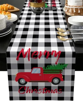 Kalėdų sunkvežimio stalo bėgikas vestuvių šventė Stalo dekoravimas Namų dekoras Virtuvės stalas Bėgikai Placematai