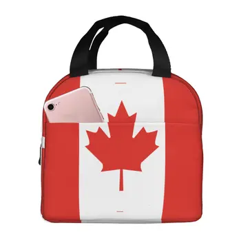 Kanados vėliava Pietų krepšys aušintuvas Tote nešiojamas termoizoliacinis dėžutės darbas Mokykla Piknikas Kelionės Kempingas Biuras vyrams Moterys Vaikai