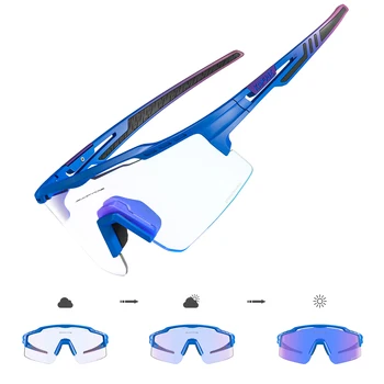 Kapvoe spalvotas Fotochrominis RED&Mėlynas Dviračių akiniai nuo saulės vyrams Dviračių akiniai Plento dviratis Kalnų dviračių akiniai Sportas lauke