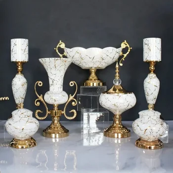 karštai parduodamas stiklo interjero dekoravimo rinkinys balto aukso lipdukų papuošalai namai dovanų amatams