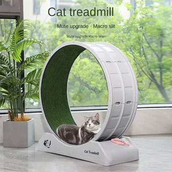 Katės ritininis bėgimo takelis Tylus katės bėgimo ratas Plastikinis pėdos judesys Fitnesas Pet Cat žaislinis laipiojimo rėmas