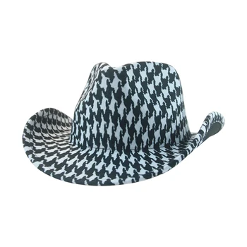 Kaubojaus skrybėlė Kaubojus Vakarų kaubojiška skrybėlė Fedoras Panama Plaid Black Hats for Women Jazz Fedora Sombrero Hombre Sombreros
