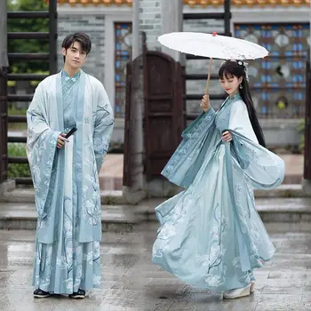 kinų tradicinis tango kostiumas Hanfu chalatas Vyrai Han dinastija Senovinis kostiumas Liaudies suknelė Pora drabužių Kimono suknelė Yukata chalatas Chalatas