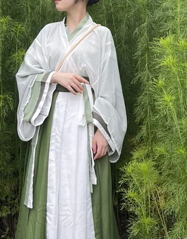 kinų tradicinė senovinė suknelė Antikvariniai Helovinas Hanfu moterys Balta žalia plius dydžio kostiumai Fėja Princesė Cosplay Liaudies šokis
