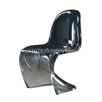 Kūrybinė akrilo plastikinė valgomojo kėdė Šiaurės šalių valgomojo kėdė Kėdė vaiduoklis Krištolo kėdė Valgomasis Skaidrūs baldai