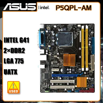 LAG 775 Pagrindinė plokštė ASUS P5QPL-AM Pagrindinė plokštė LAG 775 DDR2 Intel G41 8GB USB2.0 1×PCI-E X16 ATX Core 2 Duo E4300 procesoriams