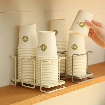 Laikymo stovas Buitiniai kavos arbatos puodeliai Kampinė lentyna Japoniškas popierinių puodelių laikiklis Vienkartinių puodelių valiklis Lygintuvas