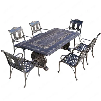 Lauko stalas-kėdė Kiemo stogas Lauko liejimo aliuminio stalas ir kėdė