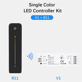 LED dimeris 12V 5V 24V 36V 8A PWM belaidis RF jungiklis su 2.4G ryškumo reguliavimo kontaktiniu nuotolinio valdymo pultu led vienos spalvos juostelei