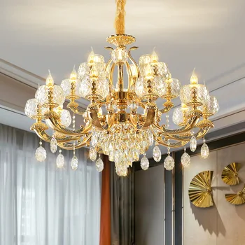 LED modernus aukso krištolo šviestuvas Europos prabangus pakabinamas šviestuvas Modeliai Blizgesys namams Svetainė Virtuvė Salė