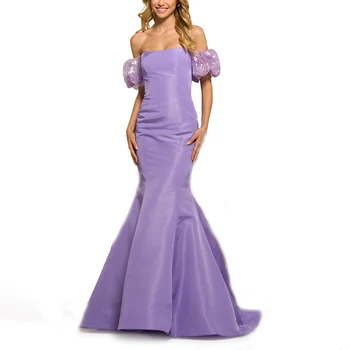 Lilac Sparkle Ilgos vakarinės suknelės moterims nuo pečių grindų ilgio Undinėlė Prom Vestuvių svečias Specialūs renginiai 2023 Nauja