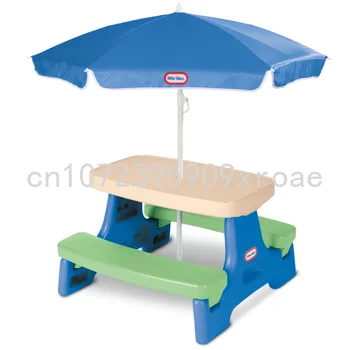 Little Tikes lauko vaikų pikniko stalas nuimamas nešiojamas žaidimų stalas su skėčiu