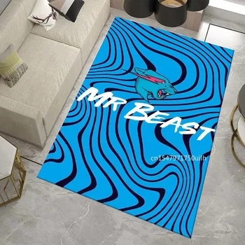Logotipu atspausdintas kilimas Grindų kilimėliai MrBeast žaidimų kilimas Svetainė Miegamasis Žaidimų kambarys Plotas Kilimėlis Durų kilimėlis Neslidus kilimėlis Vonios kilimėlis