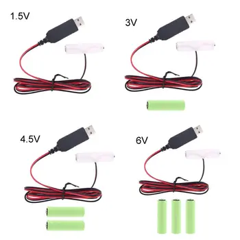 LR6 AA akumuliatoriaus maitinimo kabelis LED šviesos USB maitinimo laidui