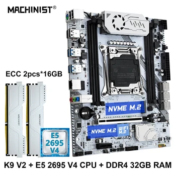 MACHINIS X99 Pagrindinės plokštės komplektas LGA 2011-3 Kit Xeon E5 2695 V4 procesoriaus procesorius ECC DDR4 RAM 16GB*2 Atmintis usb3.0 M.2 NVME ssd M-ATX k