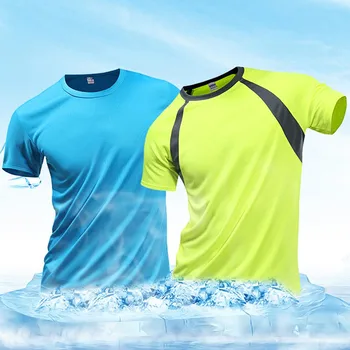 Mada Vyriški kvėpuojantys marškinėliai Colorblock Quick Dry Athletic Wicking marškinėliai Cool Running Gym Sports Tops Vyriški drabužiai