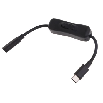 Maitinimo laidas, skirtas Raspberry 4 USB C vyriškam ir moteriškam C tipo prailginimo kabeliui su įjungimu / išjungimu