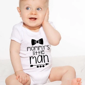 Mamytės mažasis žmogeliukas Naujagimio smėlinukas Balta medvilnė Baby Boys Oneises Rompers Funny Body Baby Clothes Apranga