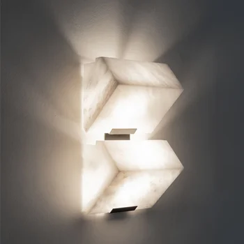 Marmuriniai sieniniai šviestuvai Miegamasis Lova Modernus paprastas Natūralaus akmens LED siena senovinė šviesa Studijų svetainė Foninis namo dekoras