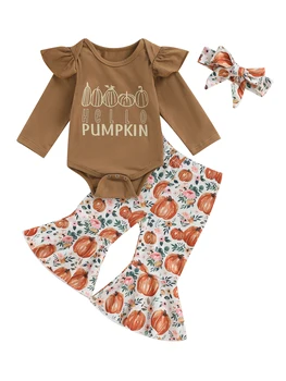 Mažylio Helovino kostiumų komplektas berniukams Skeleto atspaudas ilgomis rankovėmis Romper dryžuotos kelnės Kaukolės kepurė Baisi apranga kūdikiui