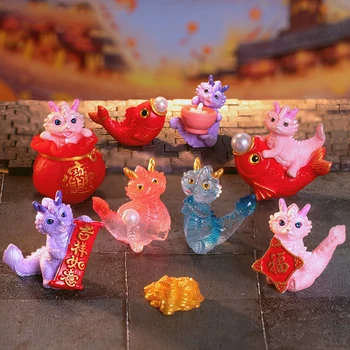 Miela mini drakono figūrėlė 2023 metai Drakono ornamento mikro kraštovaizdžio dekoravimo lėlių namelio miniatiūrinis žaislas