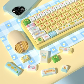 MiFuny jūros druskos citrinų sūrio temos klavišų dangtelių rinkinys MDA profilis PBT klaviatūros dangtelis Žaidimų klavišų dangteliai mechaniniams klaviatūros priedams
