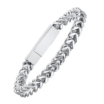 Mill apyrankė Mens Lock Clasp Bangle Accessories Stainless Steel Link Hand Chain Man