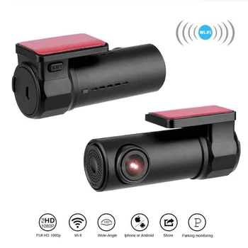 Mini Car Dash Cam Smart Car DVR kamera Wifi APP Valdymas balsu Dashcam 1080P HD naktinio matymo automobilio kamera Vaizdo registratorius G jutiklis