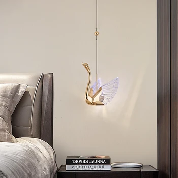 Modern Creative LED šviestuvas Studija Miegamasis Living Valgomojo baras Dekoratyviniai šviestuvai Nordic Swan Pendent lempa