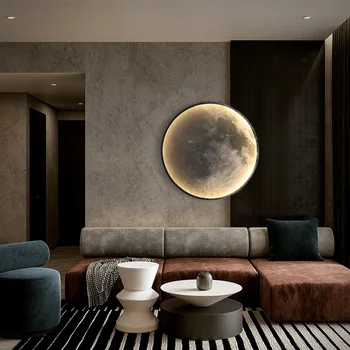 Modern Moon sieninis šviestuvas LED žibintai sienų dekoras freskos apšvietimo apdaila fono sienų šviesa prabangūs miegamojo šviestuvai Namams