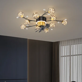 Modernios dekoracinės hogar moderno lempos svetainei Lubų ventiliatoriaus šviestuvas smart lamparas Lubų ventiliatoriai su žibintais Namų dekoravimas
