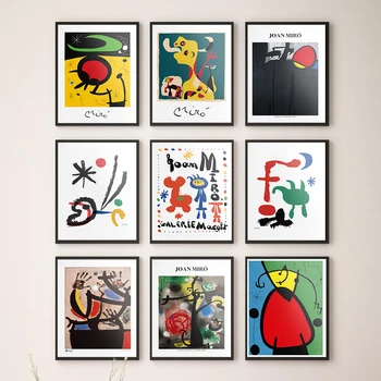 Modernus Joan Miro Siurrealizmas Meno plakatai ir atspaudai Drobė Tapyba Paveikslėliai ant sienos Abstraktus dekoratyvinis namų dekoras Cuadros