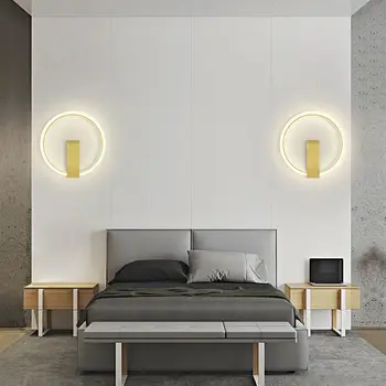 Modernus LED sieninis šviestuvas Juodo aukso sieninis apmušalas svetainei miegamasis naktinis šviestuvas Namų koridoriaus dekoravimas Blizgesys Apšvietimas