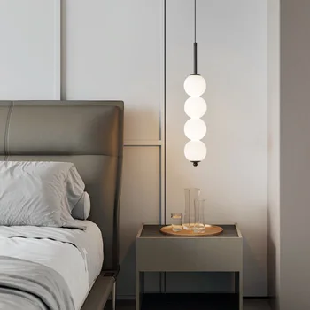 Modernus paprastas varinis šviestuvas Šiaurės miegamojo miegamojo lova mažas šviestuvas Dizaineris Stiklas Restoranas Valgomojo salė Studija LED lempa