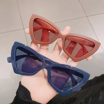 Moterys Vyrai Katės akys Akiniai nuo saulės Nauji vintažiniai trikampiai įgaubti akiniai nuo saulės Juoda mada Hiphopo akiniai UV400 Akiniai 