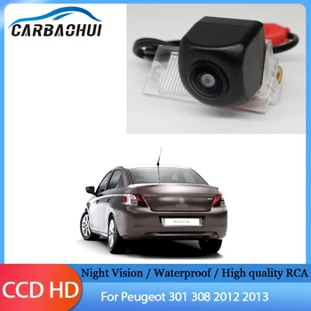 Naktinio matymo automobilio atsarginė kopija Atbulinės eigos galinio vaizdo kamera HD CCD Aukštos kokybės RCA transporto priemonių kamera Peugeot 301 308 2012 2013