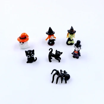 Nauja kolekcija Miniatiūrinis Helovino stiklo figūrėlės ornamentas