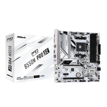 NAUJAS ASRock B550M PRO SE Desktop M-ATX Balta Pagrindinė plokštė B550 AMD lizdas AM4 atmintis DDR4 128GB PCIe4.0 M.2 SATA III USB 3.2
