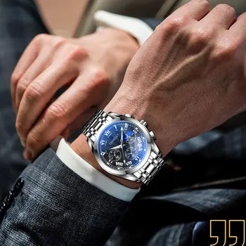 Naujas vyriškas verslo laikrodis kasdienis laisvalaikis vandeniui atsparus kvarcinis laikrodis švytintis tamsoje vyriškas studentų sporto chronografas