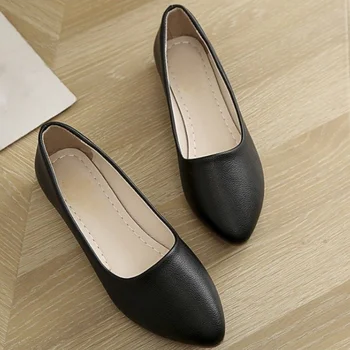 Nauji moteriški batai smailu pirštu plokščias minkštas padas laisvalaikio moteriški batai