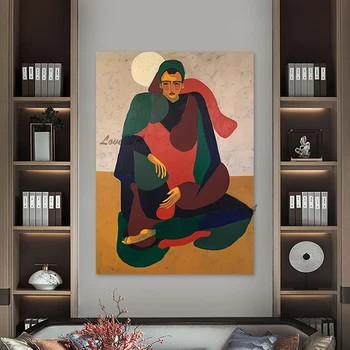 Naujo dizaino drobės menas Namų dekoravimas Prabangūs abstraktūs paveikslai Veidai Figūrinis paveikslas Akrilo tekstūra Neįrėmintas sienų pakabinimas