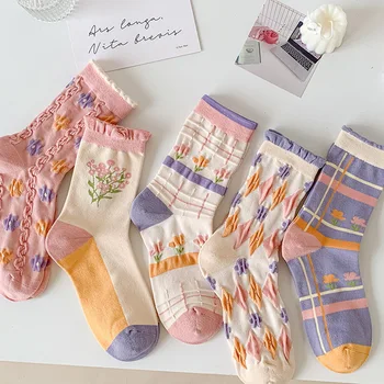 Naujos animacinės moteriškos kojinės saldžios tūbelės kojinės ins all-match medvilninės kojinės