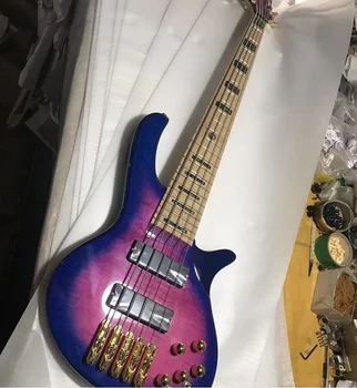nemokamas pristatymas deoliver bas gold hardware žemos kainos bosinė didmeninė prekyba 6 stygų aktyvi violetinė bosinė gitara